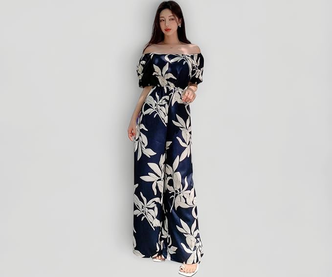LITZO Dress for Women | Long Rayon Dress for Women's | Floral Wide Leg Long Jumpsuit with Pockets | Regular Jumpsuit for - Image 6